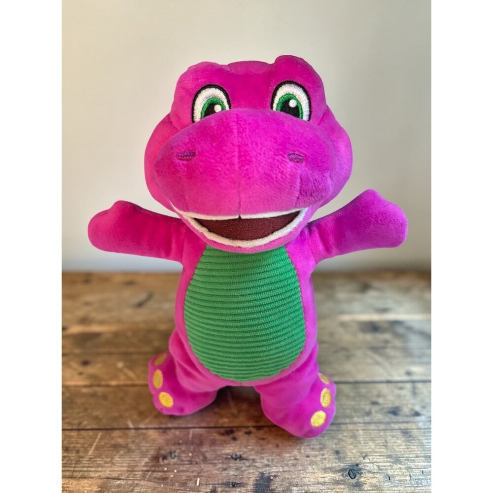 Fisher-Price Barney Plush Dinosaur 2024 Lyons Partnership Purple & Green Stuffed
